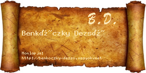 Benkóczky Dezső névjegykártya