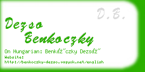 dezso benkoczky business card